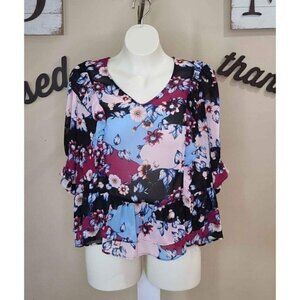 Ophelia Roe Plus Size 3X Floral Top